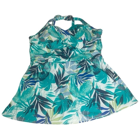 Denim&Co Beach Sweetheart Twist Front Swim-Suit Dress Women's Plus SZ 22W NEW - Picture 2 of 13